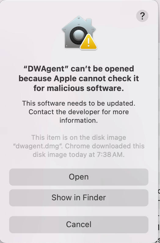 Open Confirmation Dialog
